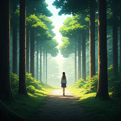 AI generated anime style forest illustration - anime art generator app