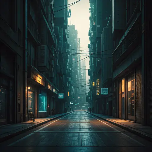 AI generated cyberpunk futuristic city scene - LUNA AI art creator